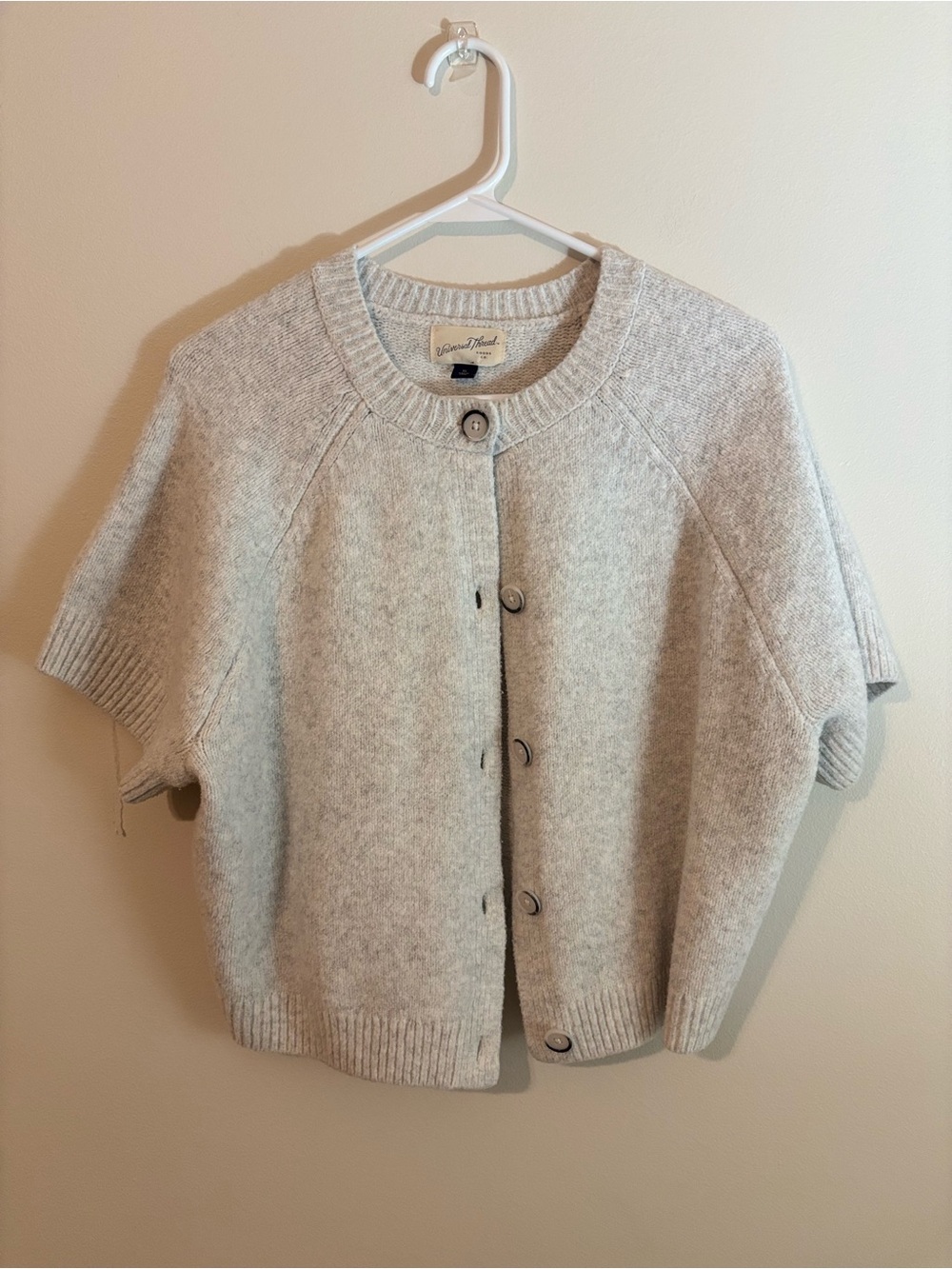 Universal Thread Short-Sleeve Button Cardigan - Light Gray